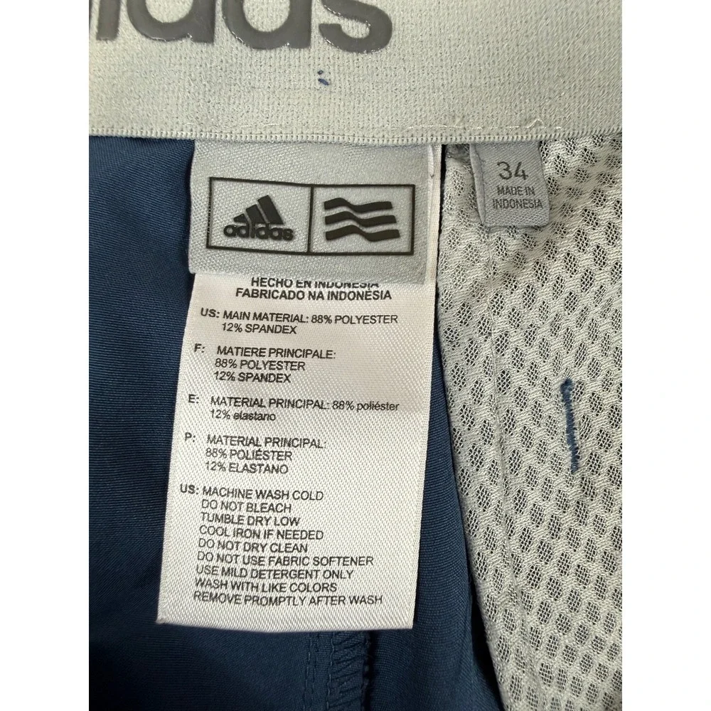 Adidas Ultimate365 Mens Golf Shorts Blue Chevron Herringbone 34 Stretch Preppy